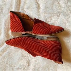 FREE PEOPLE Flat Royale rust cord flat bootie.NWT 41 (feel like 10/10.5)